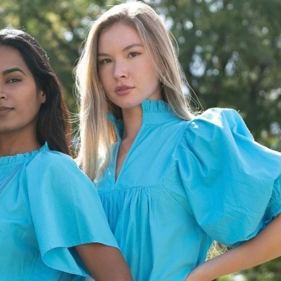 Wallflower Dresses & Skirts - NEVER A WALLFLOWER cotton high neck dress in turquoise blue Medium